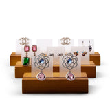 Solid Wood Earring Display Rack with Card Slot