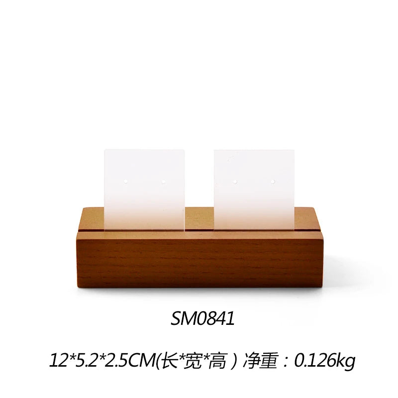 Solid Wood Earring Display Rack with Card Slot