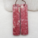 Natural Thulite Woman Earrings Bead 43x10x4mm
