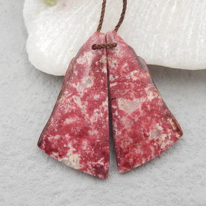 Natural Thulite Gemstone Woman Earrings