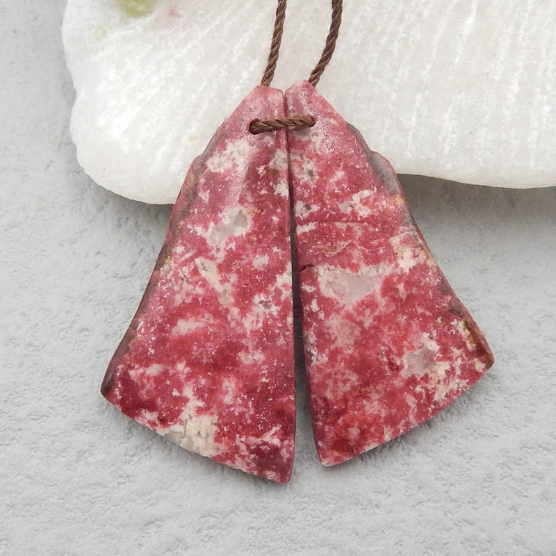 Natural Thulite Gemstone Woman Earrings