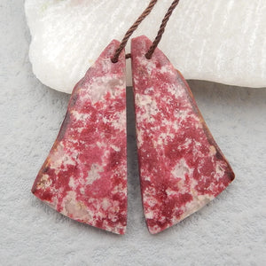 Natural Thulite Gemstone Woman Earrings