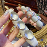 Big Pigeon Egg Chalcedony Ring, Adjustable Silver Jewelry