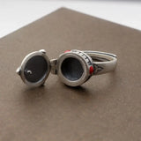 Adjustable Silver Retro Rose Box Ring