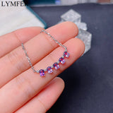 Natural Amethyst Necklace, 925 Sterling Silver Flower