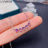 Natural Amethyst Necklace, 925 Sterling Silver Flower