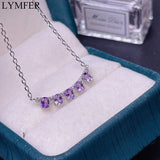Natural Amethyst Necklace, 925 Sterling Silver Flower
