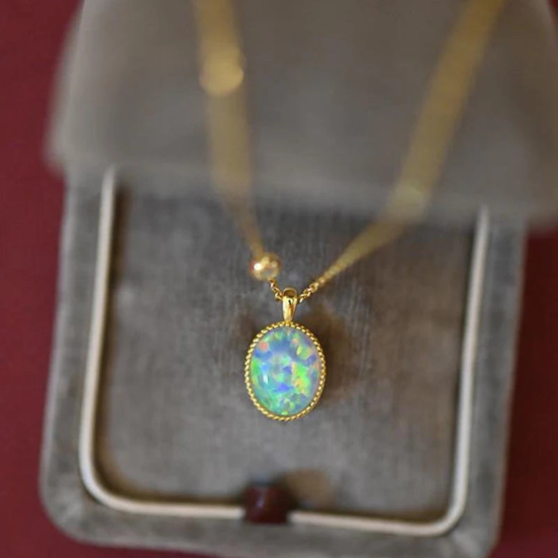Silver Inlaid Colorful Sparkling Necklace Pendant