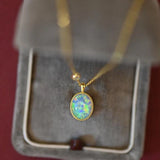 Silver Inlaid Colorful Sparkling Necklace Pendant