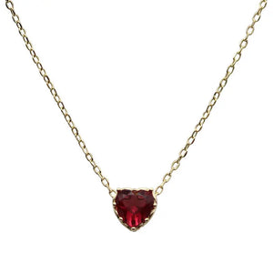 Ruby Love Heart Clavicle Chain Pendant