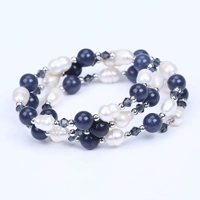 Freshwater Rice Pearl Elastic Bracelet Stretchable Stone Jewelry