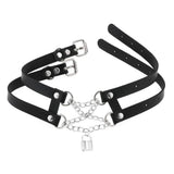Harajuku Punk Double-Row Chain Lock Neck Necklace