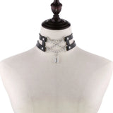 Harajuku Punk Double-Row Chain Lock Neck Necklace