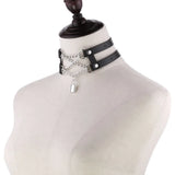 Harajuku Punk Double-Row Chain Lock Neck Necklace