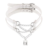 Harajuku Punk Double-Row Chain Lock Neck Necklace