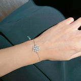 925 Sterling Silver Women's Star Bracelet Flower Accessory Jewelry
