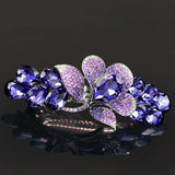 Purple Crystal Flower Hair Clip Rhinestone Spring Mother Hair Accessory