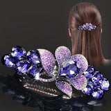Purple Crystal Flower Hair Clip Rhinestone Spring Mother Hair Accessory