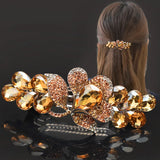 Purple Crystal Flower Hair Clip Rhinestone Spring Mother Hair Accessory