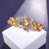 Purple Crystal Flower Hair Clip Rhinestone Spring Mother Hair Accessory