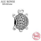 925 Silver Robot Tortoise Butterfly Charm for Bracelet DIY Jewelry