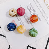 Resin Round Earth Beads DIY Jewelry Accessories 6pcs