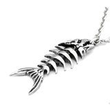 Gothic Fish Row Pendant Necklace Biker Punk Chain Jewelry
