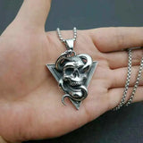 Retro Skull & Snake Punk Pendant, Men's Titanium Steel Skull Pendant