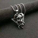 Retro Skull & Snake Punk Pendant, Men's Titanium Steel Skull Pendant