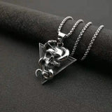 Retro Skull & Snake Punk Pendant, Men's Titanium Steel Skull Pendant