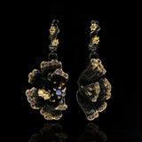 Retro Sunflower Zircon Earrings Two-tone Jewelry