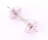 Rhodium Plated Fitness Weightlifting Gym Dumbbell Weight Pendant