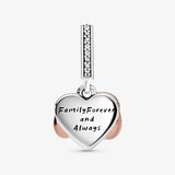 Rose Infinity Heart Dangle 925 Sterling Silver Beads Bracelet DIY