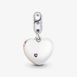 Rose Infinity Heart Dangle 925 Sterling Silver Beads Bracelet DIY