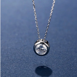 Zircon Clavicle Chain Necklace S925 Sterling Silver Pendant for Women