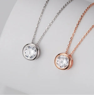 Zircon Clavicle Chain Necklace S925 Sterling Silver Pendant for Women