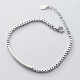 925 Silver Retro One-Word Box Woman Bracelet