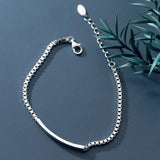 925 Silver Retro One-Word Box Woman Bracelet
