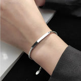 925 Silver Retro One-Word Box Woman Bracelet