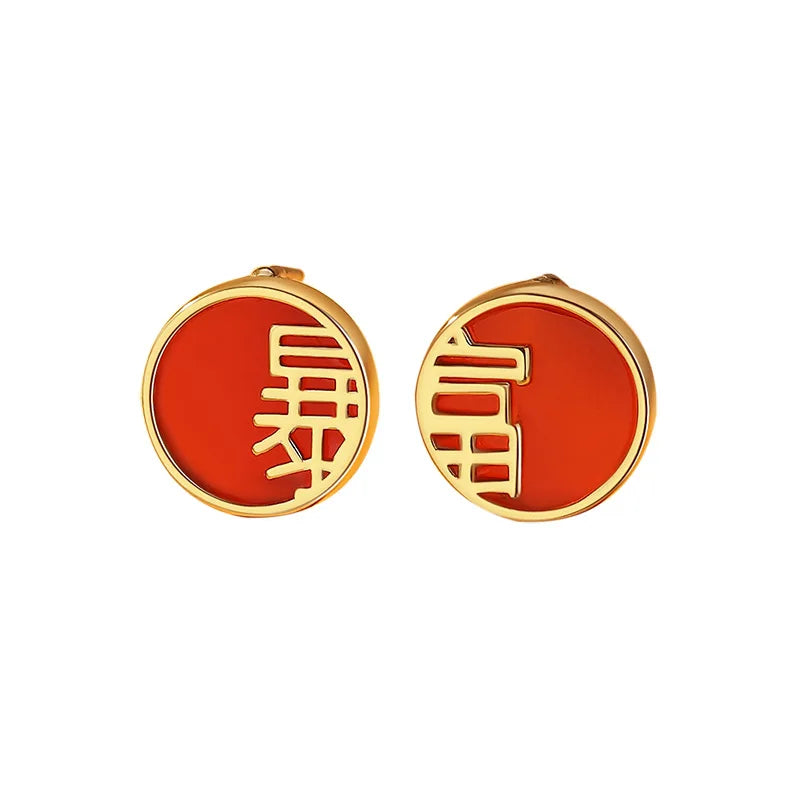 S925 Sterling Silver Stud Female Year Festive Earrings