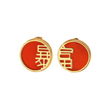 S925 Sterling Silver Stud Female Year Festive Earrings