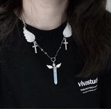 Angel Wings Crystal Necklace Personalized
