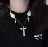 Angel Wings Crystal Necklace Personalized