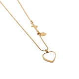 Peach Heart Necklace Cross Titanium Steel Collarbone Chain
