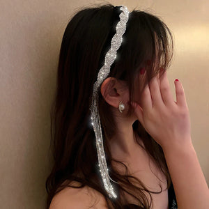 Rhinestone Long Headband Retro Hair Accessory Wedding Crown