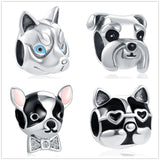 Silver 925 Dog Buddy Paw Charm Fits Bracelet DIY Jewelry