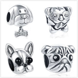 Silver 925 Dog Buddy Paw Charm Fits Bracelet DIY Jewelry