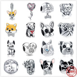 Silver 925 Dog Buddy Paw Charm Fits Bracelet DIY Jewelry