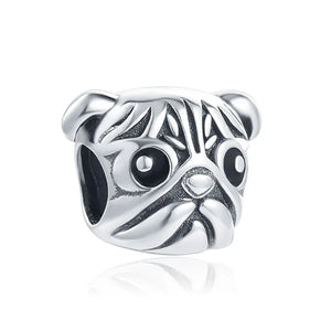 925 Silver Dog Buddy & Paw Dangle Charm Beads for Bracelet DIY Jewelry