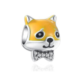 925 Silver Dog Buddy & Paw Dangle Charm Beads for Bracelet DIY Jewelry